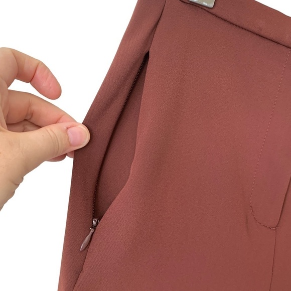 Aritzia Wilfred Laure Pant Truffle Rust High Rise Tailored Slim Leg Trouser Sz 6 - Picture 4 of 11